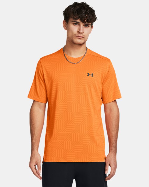 Camiseta de manga corta UA Tech™ Vent Geotessa para hombre, Orange, pdpMainDesktop image number 0